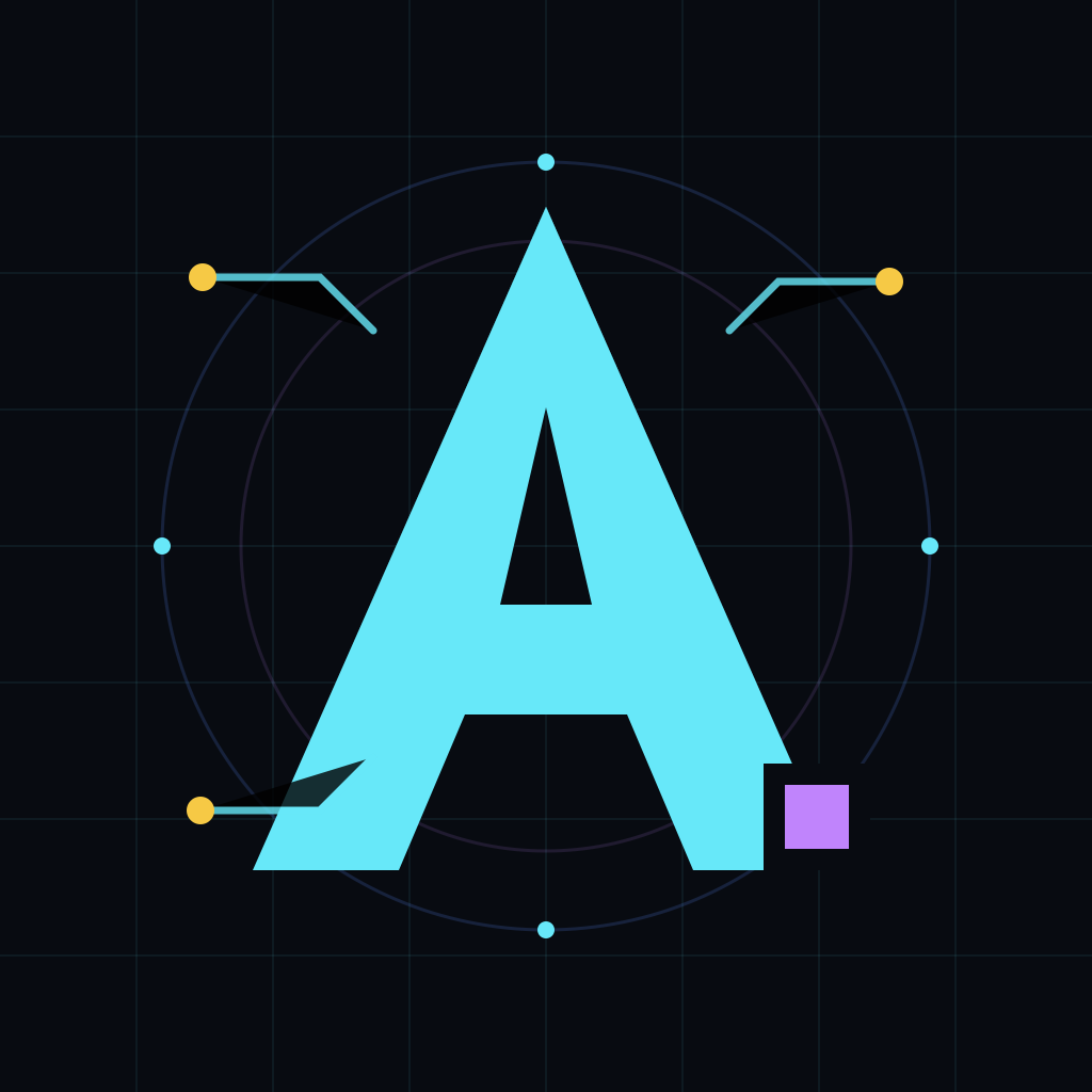 Archway identity built from architecture nodes and grid lines